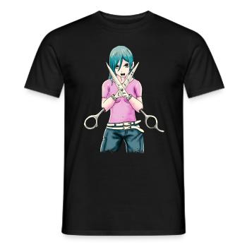 Bizarro Fiction Aesthetic Weirdcore Anime Girl - Men's T-Shirt - black - Front - AI Model Male 178 light (178cm)