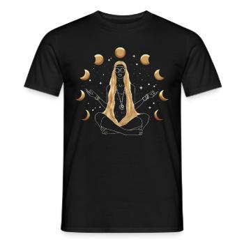 Hippie Mediation Girl Mondphasen Ästhetik - Männer T-Shirt - Schwarz - Vorne - AI Model Male 178 light (178cm)