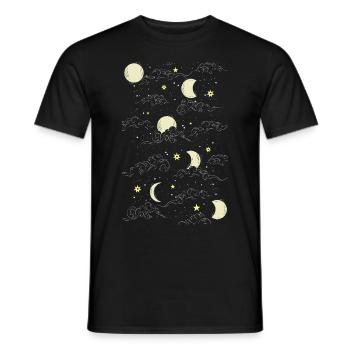Whimsigoth Celestial Moon Star Pattern - Men's T-Shirt - black - Front - AI Model Male 178 light (178cm)