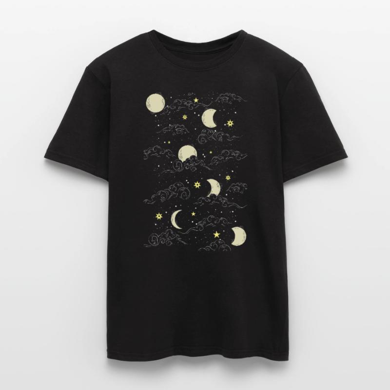 Whimsigoth Celestial Moon Star Pattern Men’s T-shirt