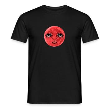 Whimsigoth Celestial Soft Grunge Sad Red Moon Eboy - Männer T-Shirt - Schwarz - Vorne - AI Model Male 178 light (178cm)