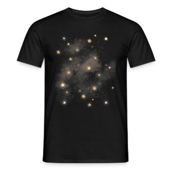 Celestial Space Aesthetics Galaxy Stars - Men's T-Shirt - black - Front - AI Model Male 178 light (178cm)