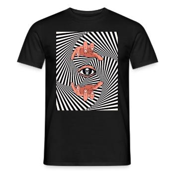 Weirdcore Aesthetic Optical Illusion Skull - Men's T-Shirt - black - Front - AI Model Male 178 light (178cm)