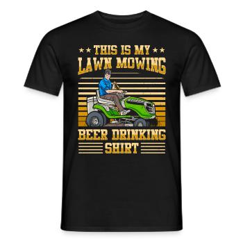 Lawn mowing, lawn mowers, gardeners, gardening - Men's T-Shirt - black - Front - AI Model Male 178 light (178cm)