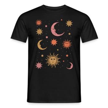 Whimsigoth Aesthetic Hippie Heavenly Vintage - Men's T-Shirt - black - Front - AI Model Male 178 light (178cm)