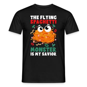 FSM Pastafarian - Men's T-Shirt - black - Front - AI Model Male 178 light (178cm)