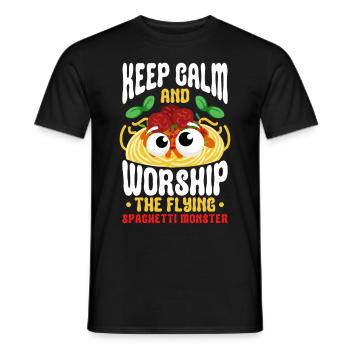 FSM Pastafarian - Men's T-Shirt - black - Front - AI Model Male 178 light (178cm)