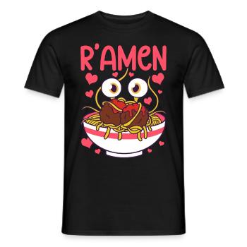 Fliegendes Spaghettimonster FSM Pastafarian - Männer T-Shirt - Schwarz - Vorne - AI Model Male 178 light (178cm)