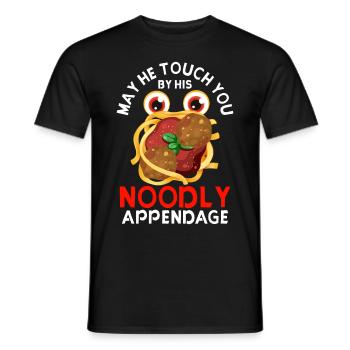 Flying Spaghetti Monster Pastafarian - Men's T-Shirt - black - Front - AI Model Male 178 light (178cm)