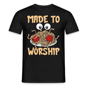Flying Spaghetti Monster FSM Pastafarian - Men's T-Shirt - black - Front - AI Model Male 178 light (178cm)