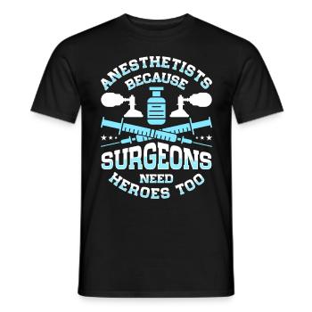 Anesthésiste Anesthésiste Anesthésiologie Anesthésiste - T-shirt homme - noir - Devant - AI Model Male 178 light (178cm)