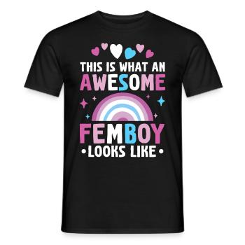 Crossdressing - Men's T-Shirt - black - Front - AI Model Male 178 light (178cm)