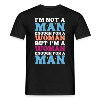 Femboy Crossdressing - Men's T-Shirt - black - Front - AI Model Male 178 light (178cm)