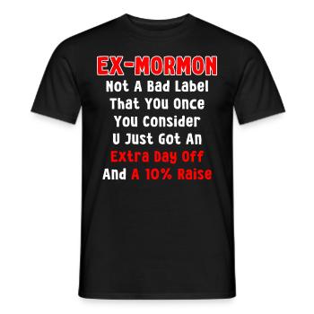 Post-Mormon Exmo - Men's T-Shirt - black - Front - AI Model Male 178 light (178cm)