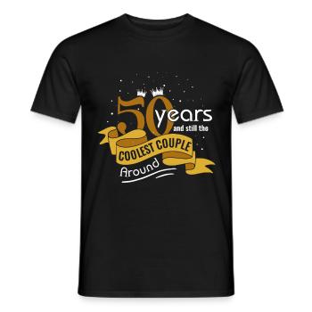 50. Anniversaire de mariage Mari Femme Relation de mariage - T-shirt homme - noir - Devant - AI Model Male 178 light (178cm)