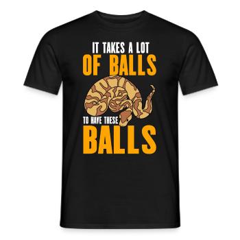Ball Python Snake - Men's T-Shirt - black - Front - AI Model Male 178 light (178cm)
