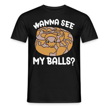 Ball python snake - Men's T-Shirt - black - Front - AI Model Male 178 light (178cm)