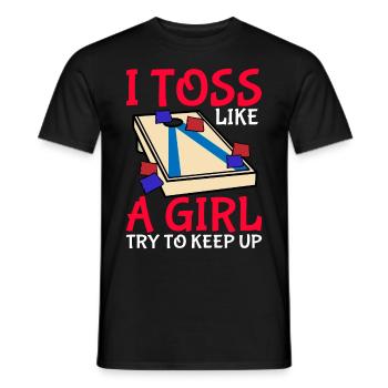 Cornhole corn hole - Men's T-Shirt - black - Front - AI Model Male 178 light (178cm)
