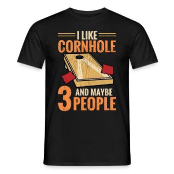 Funny Corn Hole - Men's T-Shirt - black - Front - AI Model Male 178 light (178cm)