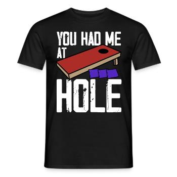 Funny Cornhole Corn Hole - Men's T-Shirt - black - Front - AI Model Male 178 light (178cm)