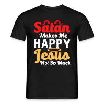 Funny Satanism - Men's T-Shirt - black - Front - AI Model Male 178 light (178cm)