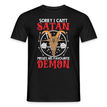 Funny Satanism - Men's T-Shirt - black - Front - AI Model Male 178 light (178cm)