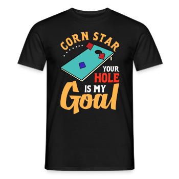 Funny Cornhole Corn Hole - Men's T-Shirt - black - Front - AI Model Male 178 light (178cm)