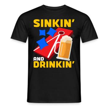 Cornhole corn hole - Men's T-Shirt - black - Front - AI Model Male 178 light (178cm)