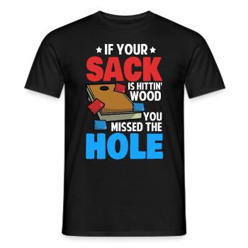 Funny cornhole - Men's T-Shirt - black - Front - AI Model Male 178 light (178cm)