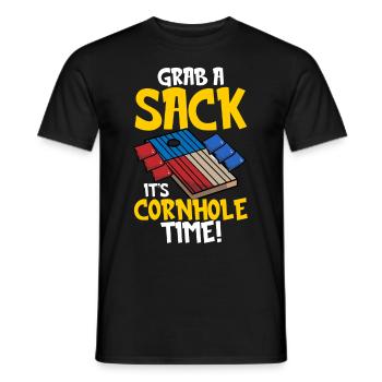 Funny Corn Hole - Men's T-Shirt - black - Front - AI Model Male 178 light (178cm)