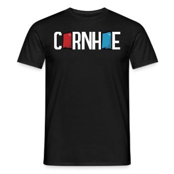Funny Cornhole Corn Hole - Men's T-Shirt - black - Front - AI Model Male 178 light (178cm)