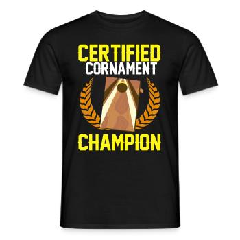 Cornhole corn hole - Men's T-Shirt - black - Front - AI Model Male 178 light (178cm)