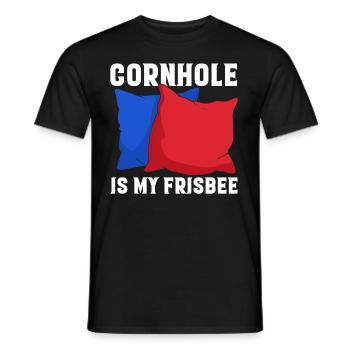Funny Corn Hole - Men's T-Shirt - black - Front - AI Model Male 178 light (178cm)