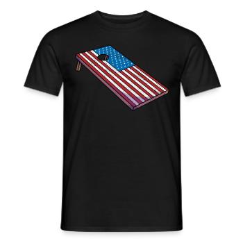 Cornhole Corn Hole Patriotic - Men's T-Shirt - black - Front - AI Model Male 178 light (178cm)