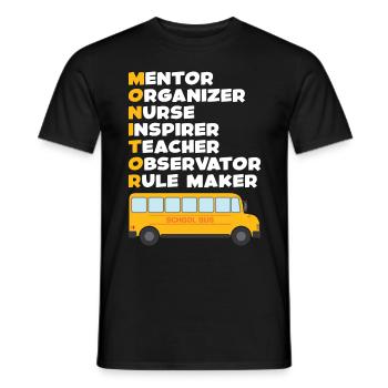 School Bus Monitor Bus Attendant School Transport - Men's T-Shirt - black - Front - AI Model Male 178 light (178cm)