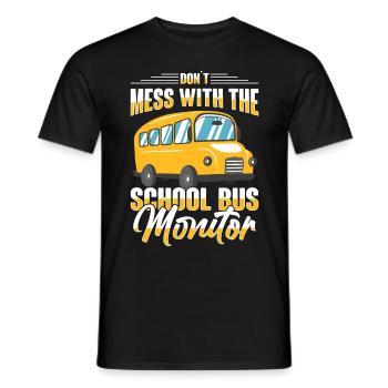 Moniteur d’autobus scolaire Transport scolaire des préposés aux autobus - T-shirt homme - noir - Devant - AI Model Male 178 light (178cm)