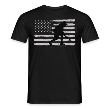 Bocce Ball Player USA Flag Patriotic - Men's T-Shirt - black - Front - AI Model Male 178 light (178cm)