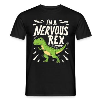 Conception de l’anxiété Je suis un Rex nerveux - T-shirt homme - noir - Devant - AI Model Male 178 light (178cm)