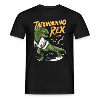 Taekwondino Rex Dinosaurier-Liebhaber T-rex - Männer T-Shirt - Schwarz - Vorne - AI Model Male 178 light (178cm)