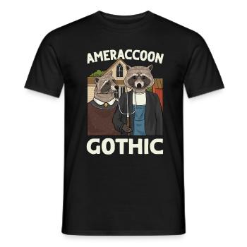 Art Lover Raccoon Animal Trash Panda - Men's T-Shirt - black - Front - AI Model Male 178 light (178cm)