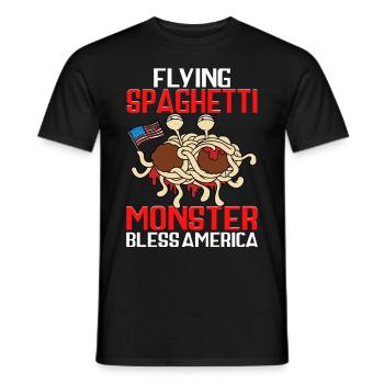 FSM Pastafarian - Men's T-Shirt - black - Front - AI Model Male 178 light (178cm)