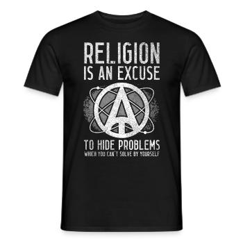Athéisme athée - T-shirt homme - noir - Devant - AI Model Male 178 light (178cm)