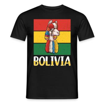 Bolivia flag, Bolivian flag - Men's T-Shirt - black - Front - AI Model Male 178 light (178cm)