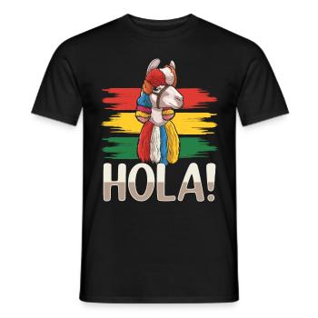 Bolivien Flagge Bolivianische Alpaka-liebhaber - Männer T-Shirt - Schwarz - Vorne - AI Model Male 178 light (178cm)