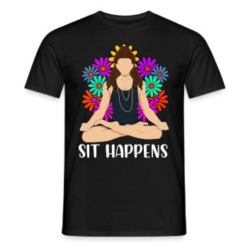 Meditation Meditieren - Männer T-Shirt - Schwarz - Vorne - AI Model Male 178 light (178cm)