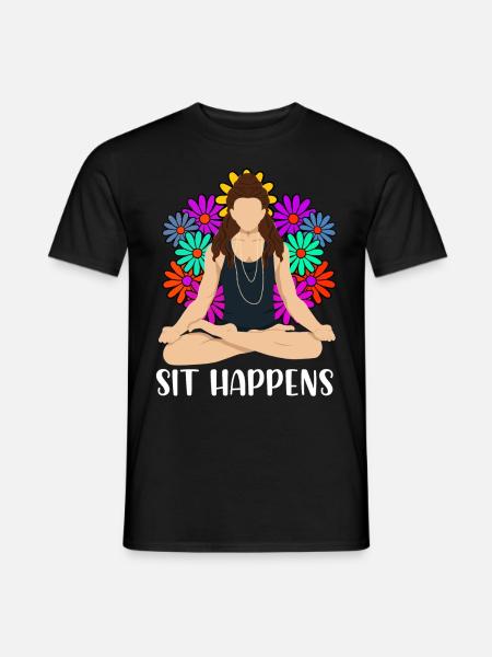 Meditation Meditieren - Men's T-Shirt - black