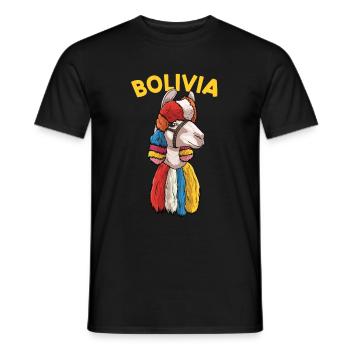 Bolivien Flagge Bolivianische Alpaka-liebhaber - Männer T-Shirt - Schwarz - Vorne - AI Model Male 178 light (178cm)