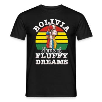 Bolivien Flagge Bolivianische Alpaka-liebhaber - Männer T-Shirt - Schwarz - Vorne - AI Model Male 178 light (178cm)