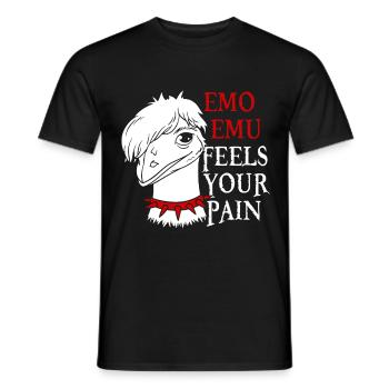 Emo Boy Emo Girl Emu Bird Emocore Punk Ästhetik - Männer T-Shirt - Schwarz - Vorne - AI Model Male 178 light (178cm)