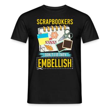Scrapbooking - Men's T-Shirt - black - Front - AI Model Male 178 light (178cm)